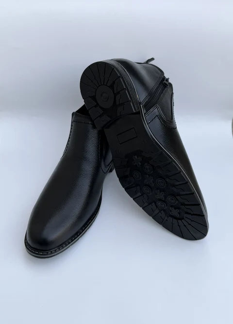 L-2928 Milt Leather Chelsea Formal Boot - Zip side