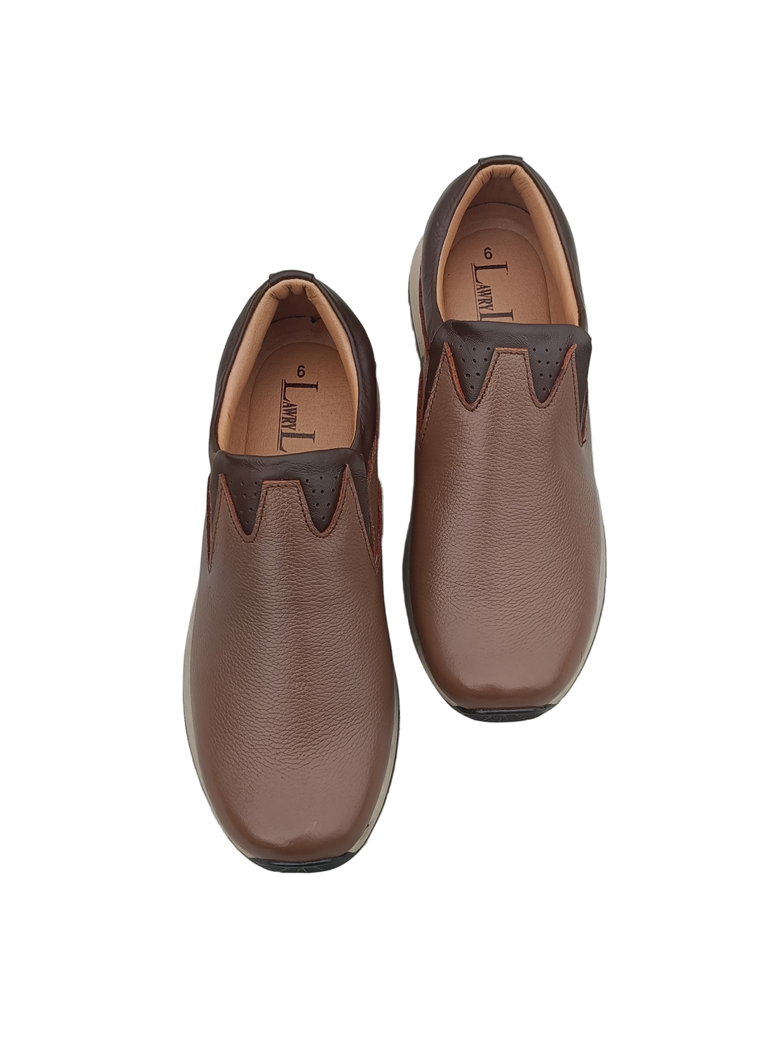 L-0026 Matte Finish Milt Brown Leather Jogger