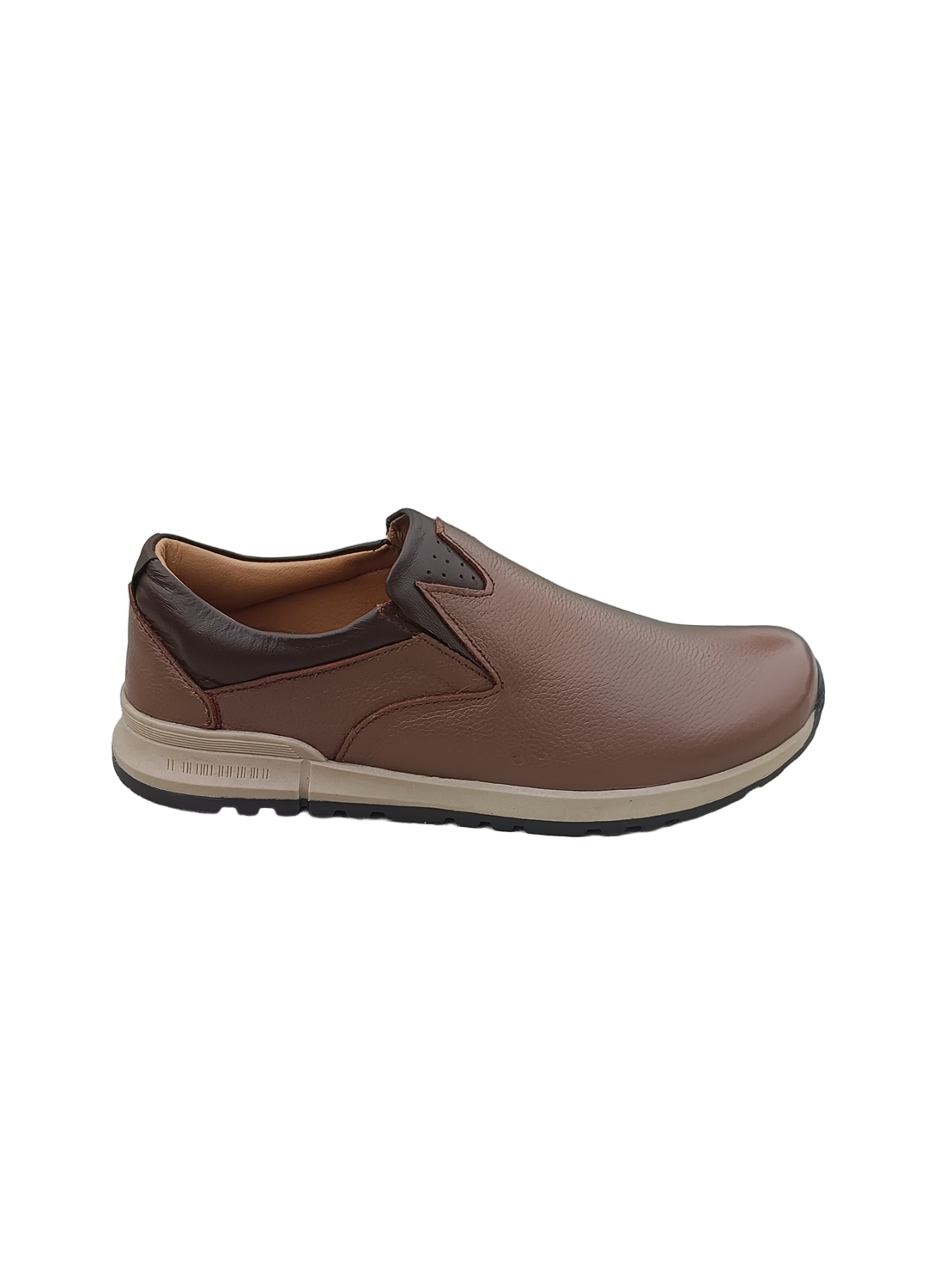 L-0026 Matte Finish Milt Brown Leather Jogger