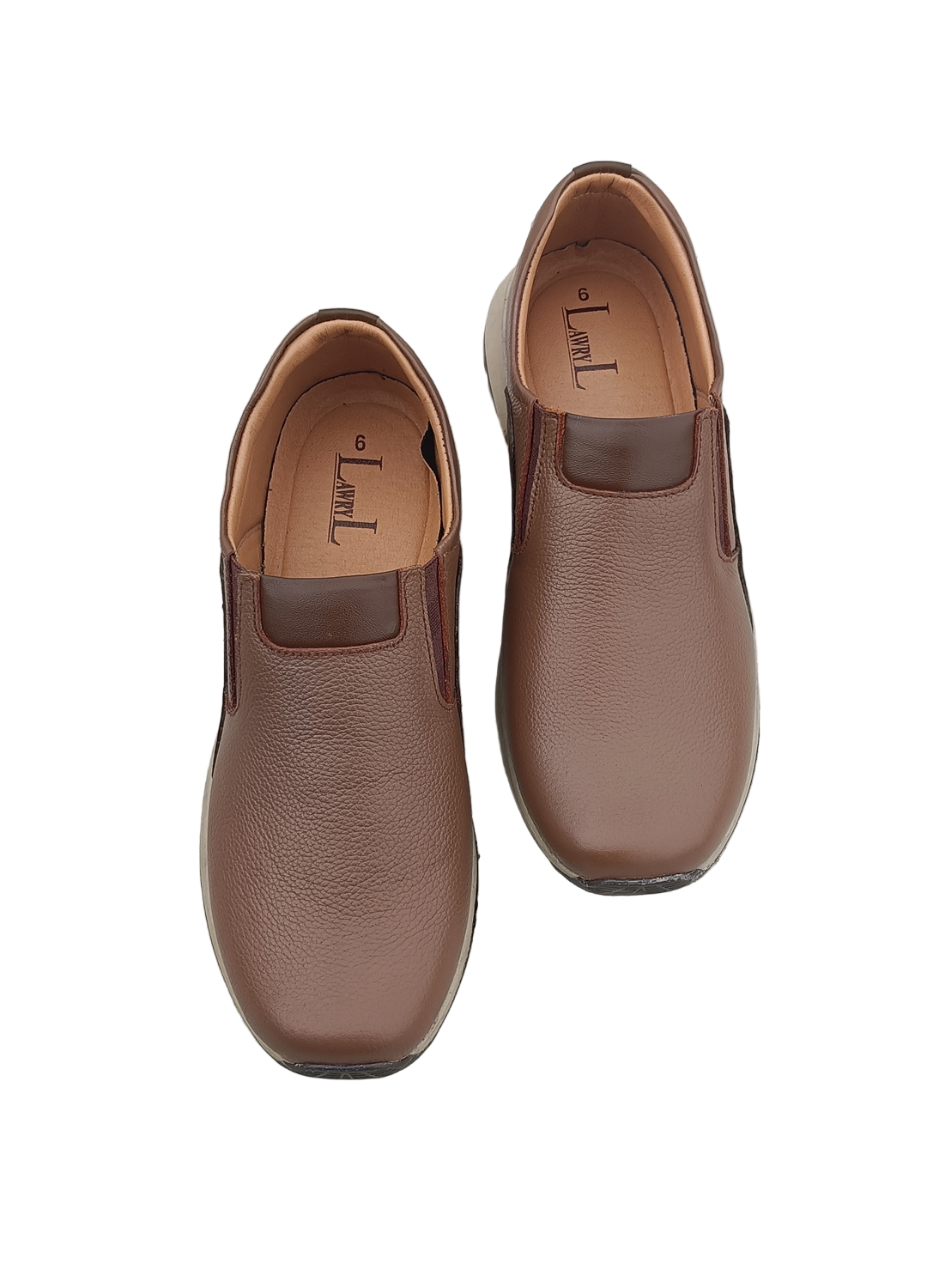 L-0027 Matte Finish Milt Brown Leather Jogger