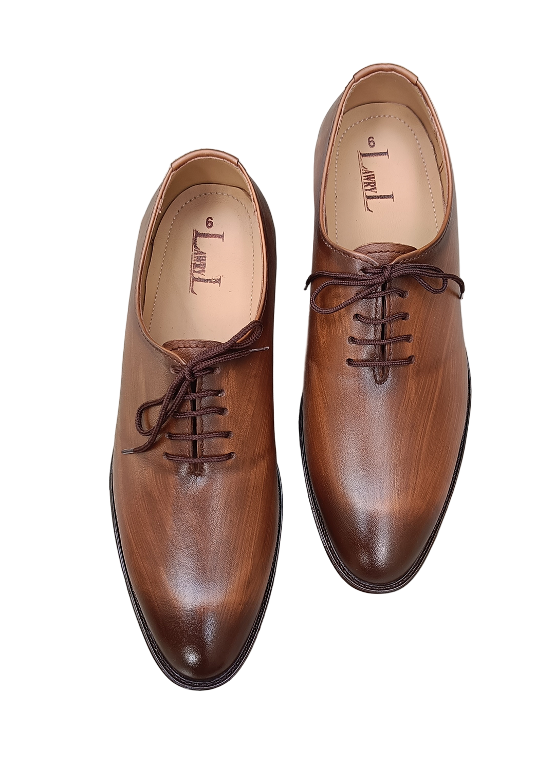 L-0042 Wholecut Wooden Texture Mustard Brown Formal Shoe