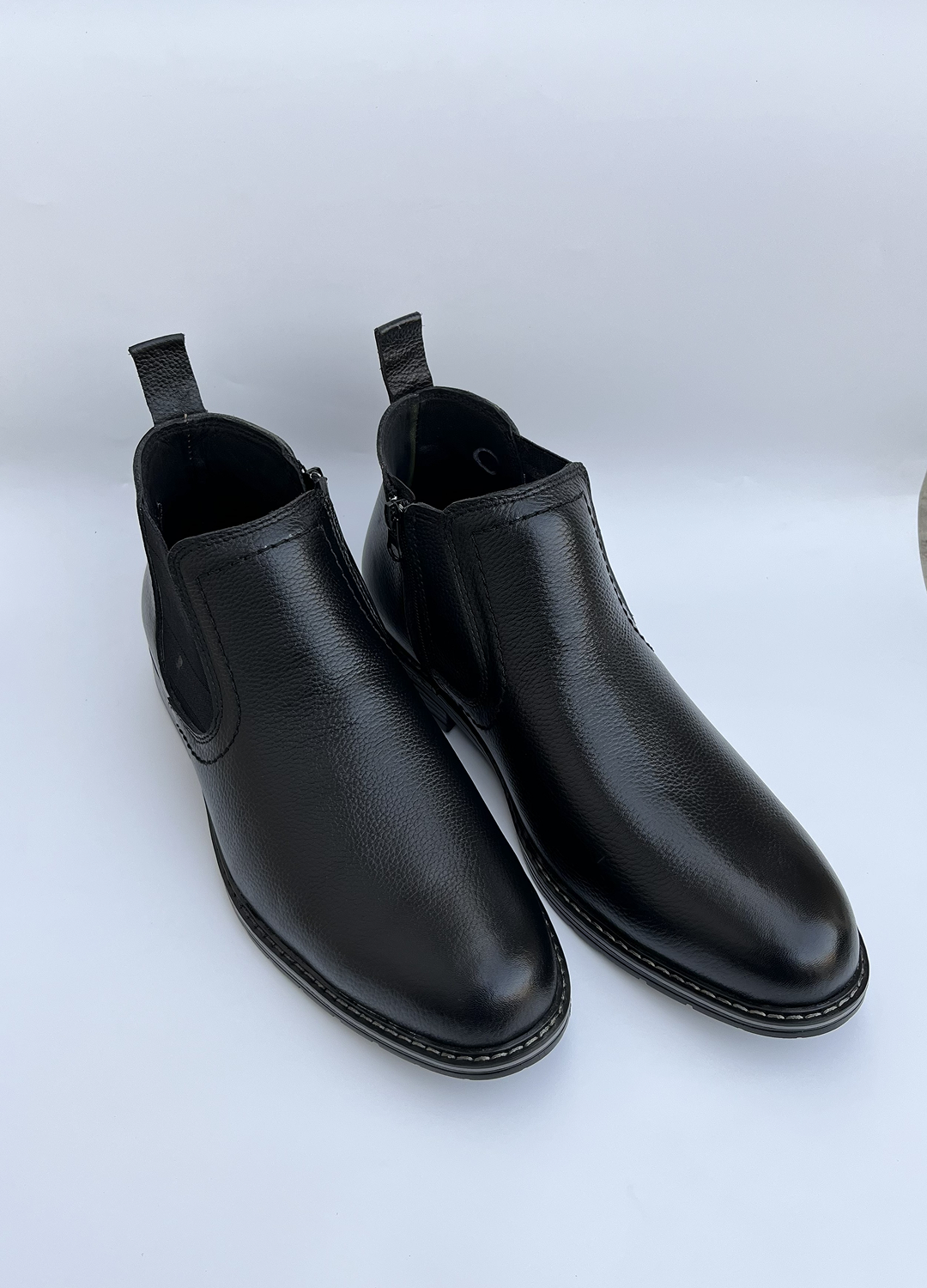L-2928 Black Milt Leather Chelsea Formal Boot