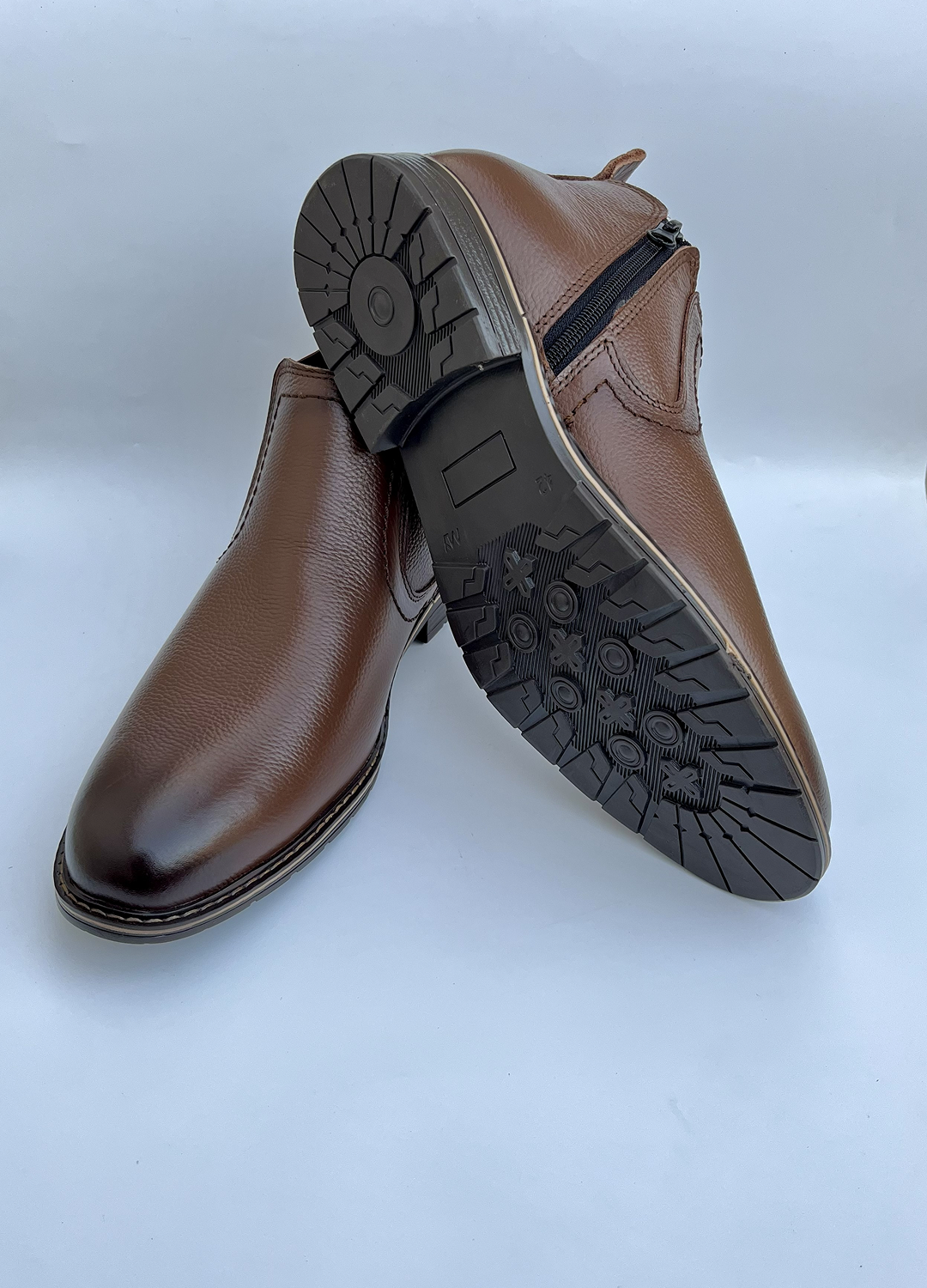 L-2928 Brown Milt Leather Chelsea Formal Boot