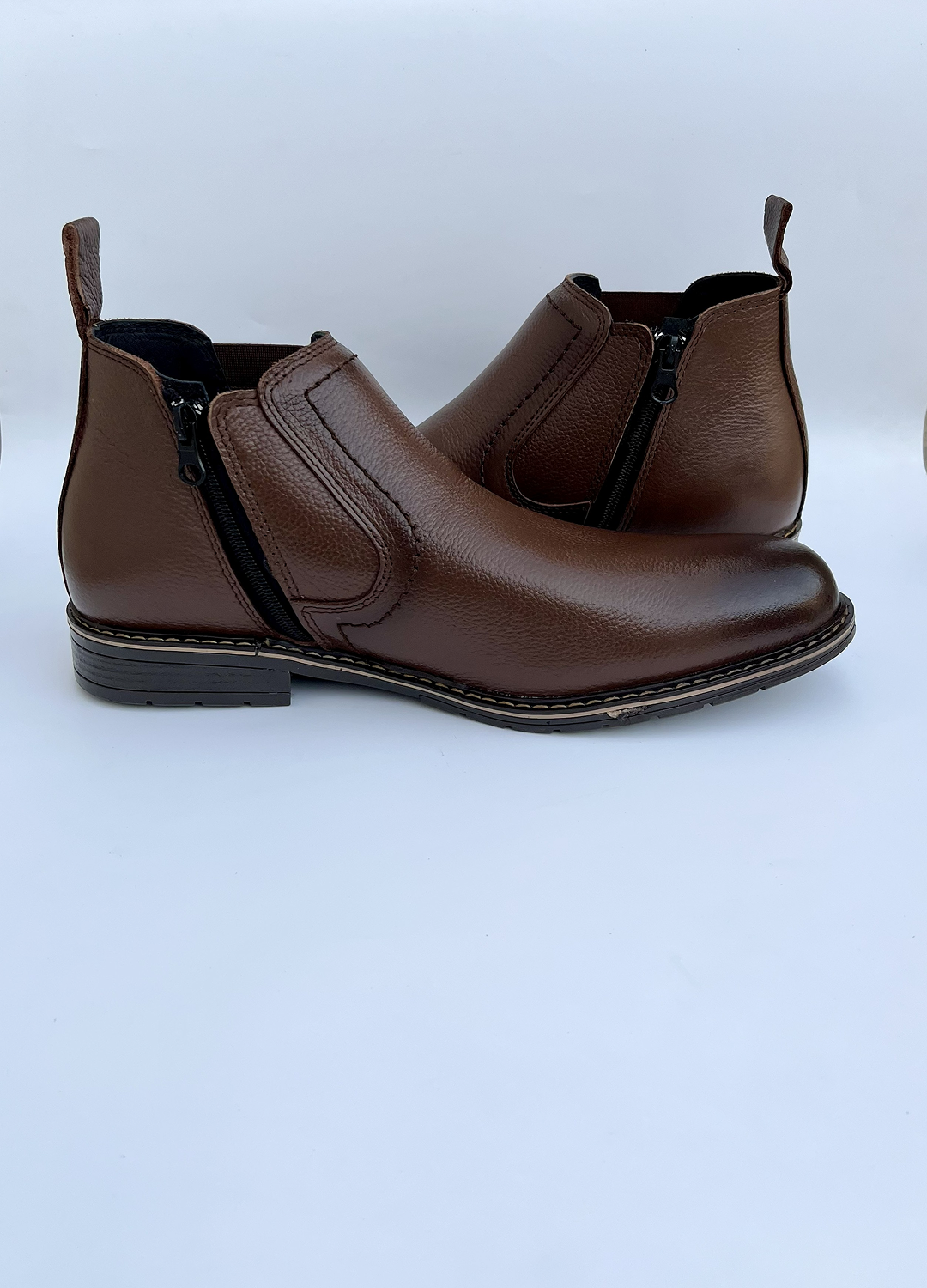 L-2928 Brown Milt Leather Chelsea Formal Boot