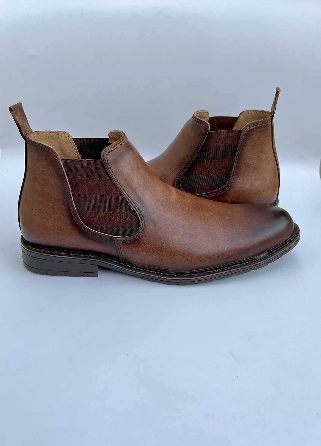 L-2925 Tobacco Texture Finish Chelsea Formal Boot
