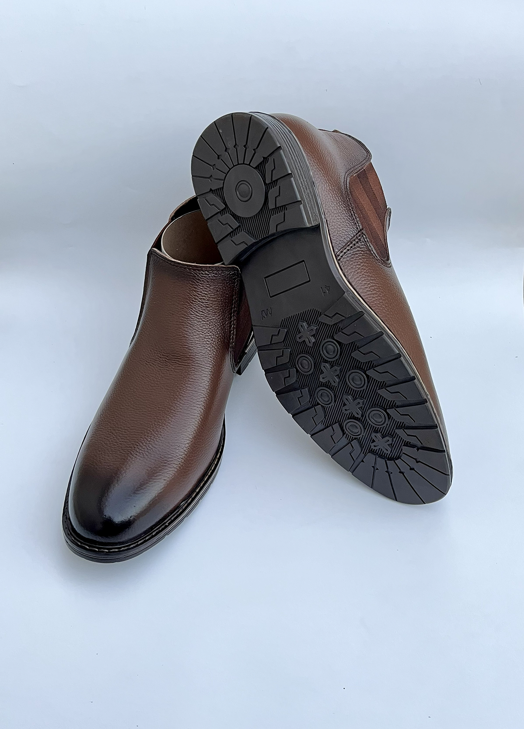 L-2925 Brown Milt Leather Chelsea Formal Boot