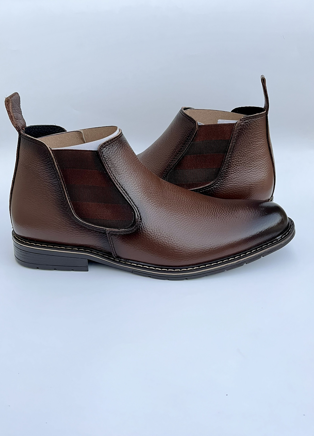 L-2925 Brown Milt Leather Chelsea Formal Boot