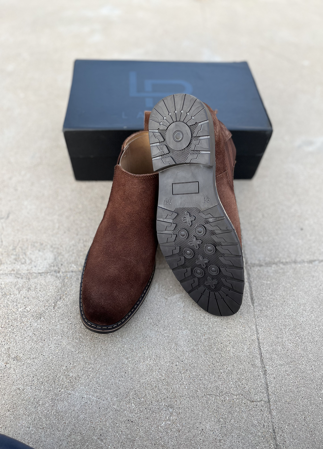 L-2925 Coffee Brown Suede Leather Chelsea Boot